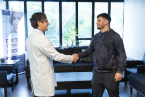 Dr. Lofman meeting male patient
